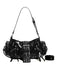 Black Punk Studded Buckle Shoulder Bag