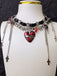 Gothic Thorns Heart Leather Cross Tassel Choker