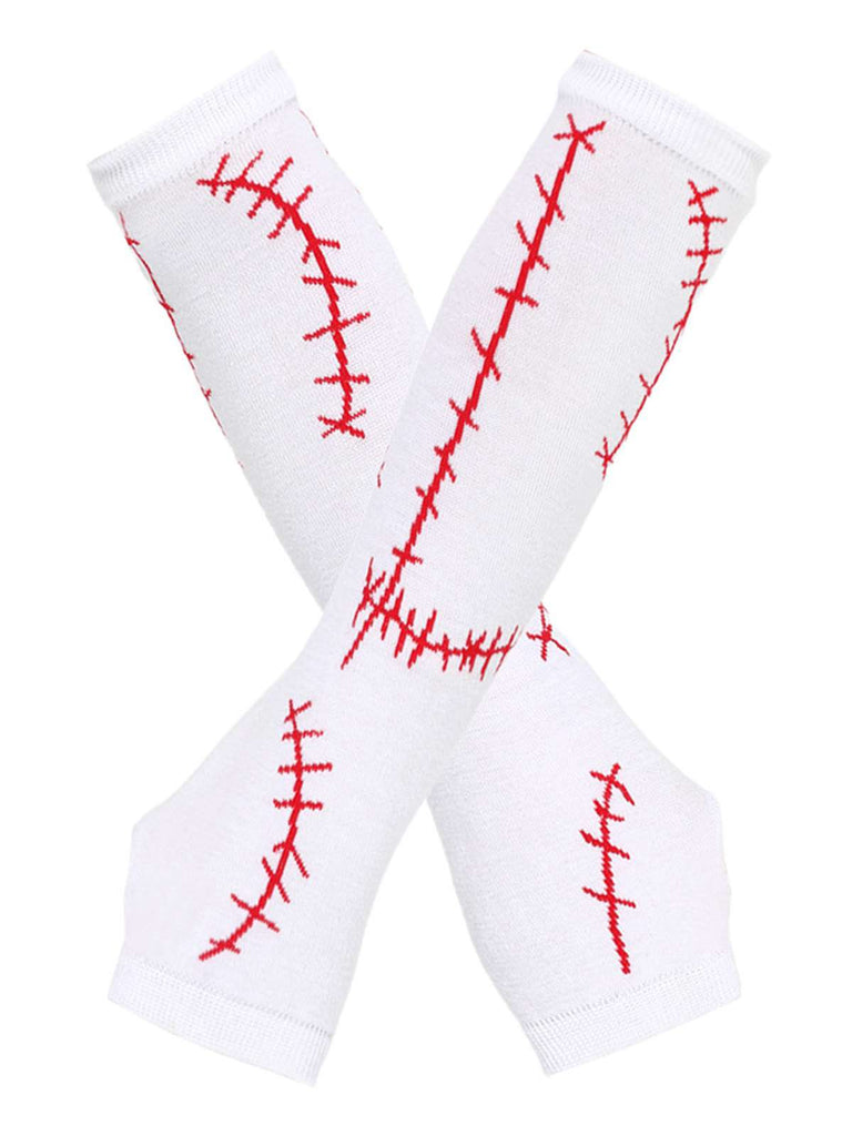 Halloween Stitched Print Fingerless Gloves & Socks