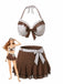[Pre-Sale] 3PCS Brown 1970s Polka Dot Ruffle Halter Swimsuit Set