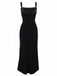 Black 1980s Gothic Slip Lace Maxi Dress