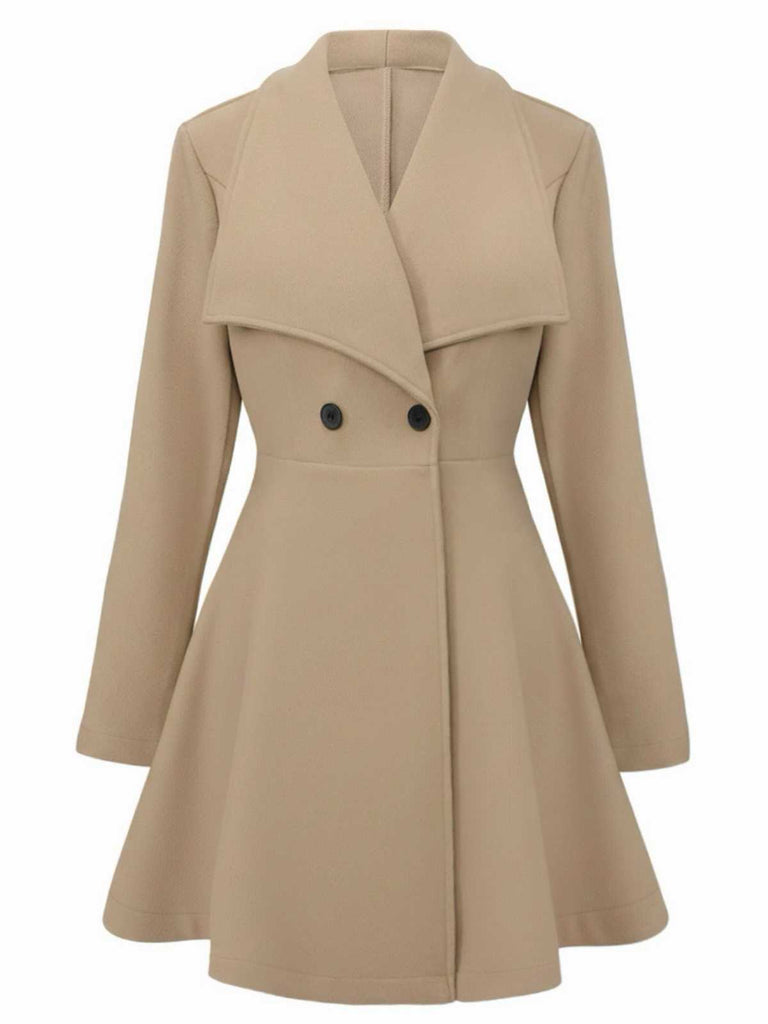 1940s Lapel Solid Tailored Coat