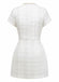 1950s Binding Pearl-Trimmed Collar Tweed Dress
