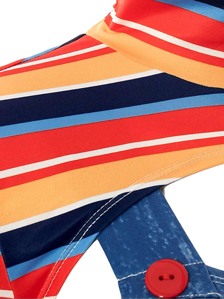 1970s Halloween Striped Costume Bodysuit
