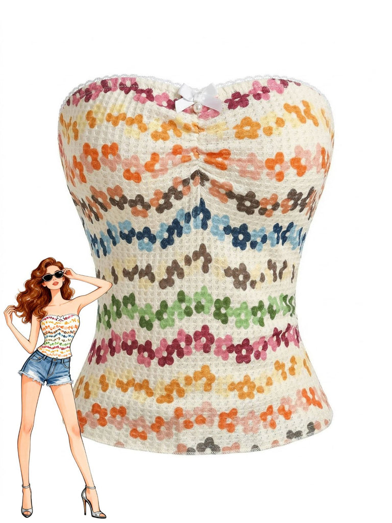 PAT 2000s Floral Sleeveless Blouse