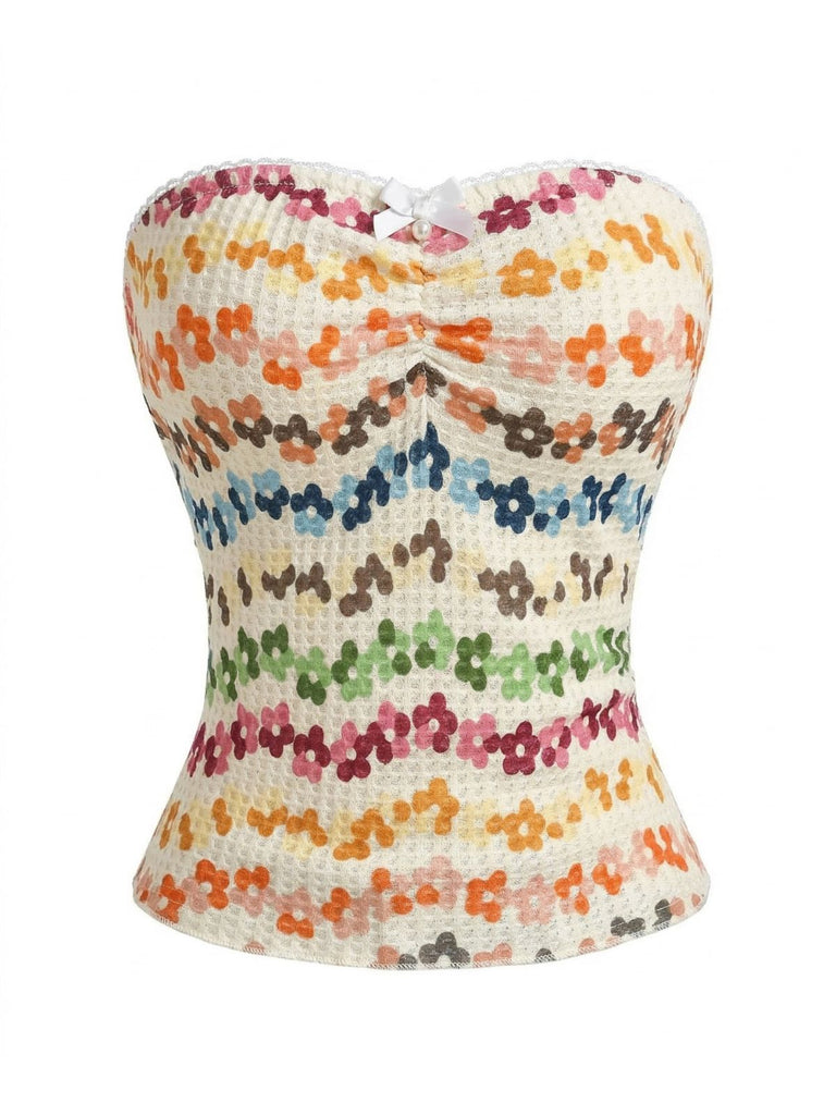 PAT 2000s Floral Sleeveless Blouse