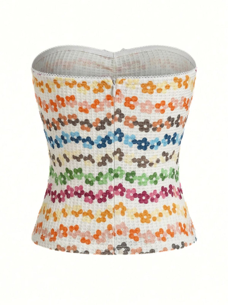 PAT 2000s Floral Sleeveless Blouse