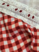 Red 2000s Gingham Off-Shoulder Smocked Top with Shorts Set - vintage fashion, retro style, elegant red