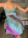 2000s Tie-Dye Cutout Rainbow Mini Dress - vintage dress, retro fashion