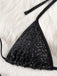 2000s Y2K Sequin Tie-Halter Triangle Bikini Set: beautiful vintage swimwear, retro swimsuit, pin-up style with timeless appeal