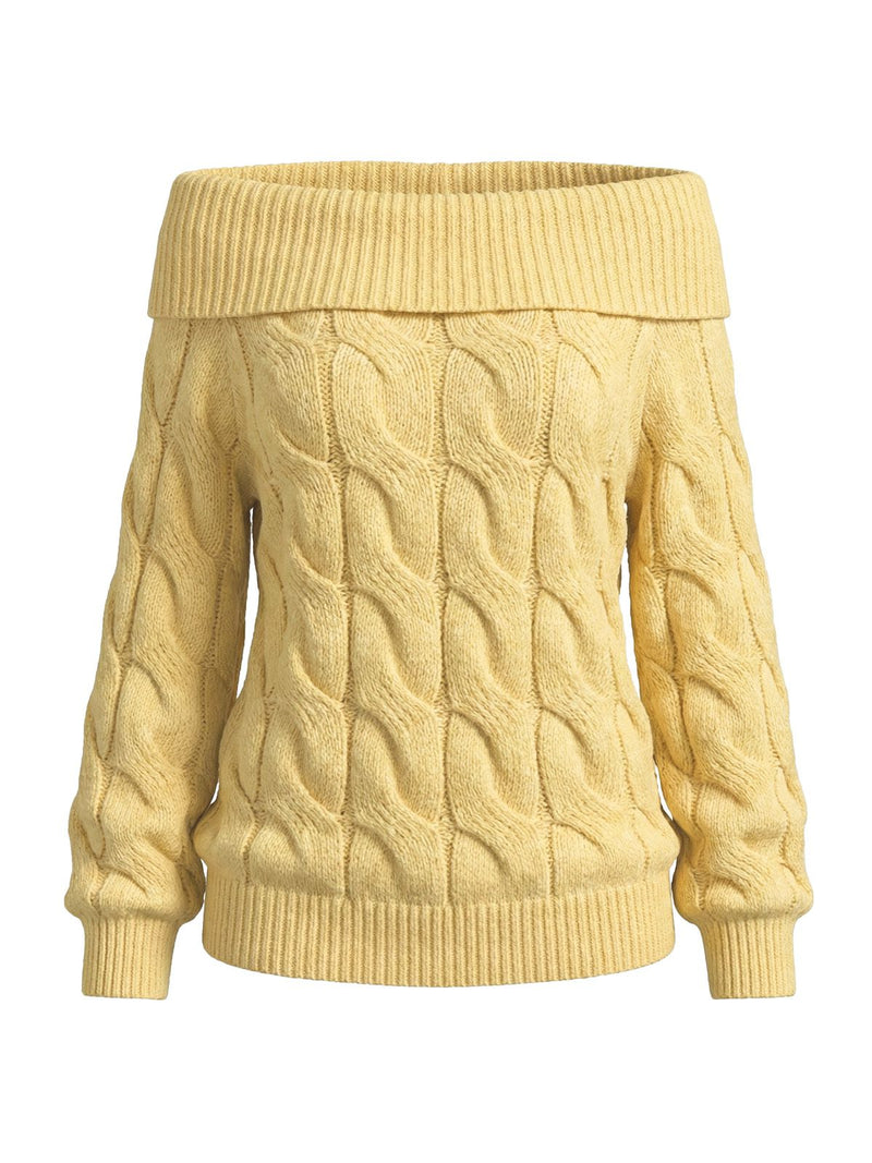 2000s Y2K Solid Off-Shoulder Sweater | Retro Stage