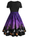 Purple 1950s Halloween Button Dress