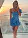 1980s Solid One-Shoulder 3D Flower Mini Dress