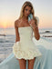 1980s Solid One-Shoulder 3D Flower Mini Dress