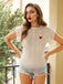 1950s Heart Cutout Ruffle Sleeve Knit Top
