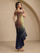 1930s Gradient Sequined Slashed Fishtail Dress