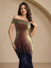 1930s Gradient Sequined Slashed Fishtail Dress