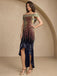 1930s Gradient Sequined Slashed Fishtail Dress