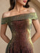 1930s Gradient Sequined Slashed Fishtail Dress