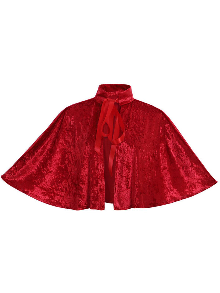 1930s Velvet Medieval Lace-Up Halloween Cape