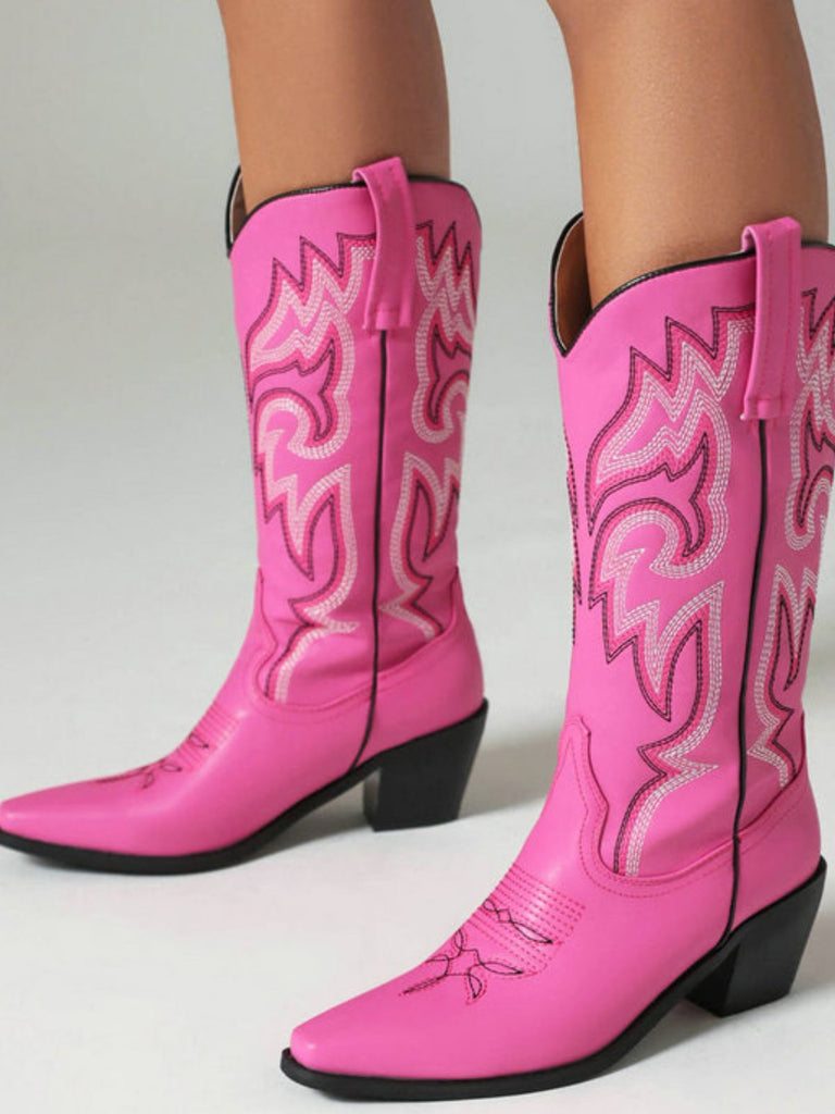 Vintage Embroidered Western Cowboy Boots