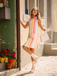 1960s Rainbow Stripe Heart Pocket Dress