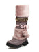 Vintage Faux Fur Pom-Pom Winter Snow Boots