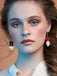 Vintage Skull Rose Halloween Earrings