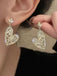 Silver Heart Crystal Detailing Shaped Earrings