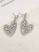 Silver Heart Crystal Detailing Shaped Earrings