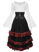 2PCS 1980s Ruffled Halloween Pirate Costume Set