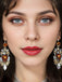 Champagne Alloy Vintage Rhinestone Earrings