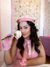 Pink 1960s Lace Trim Ribbon Bow Sleeveless Tulle Dress