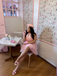 Pink 1960s Lace Trim Ribbon Bow Sleeveless Tulle Dress
