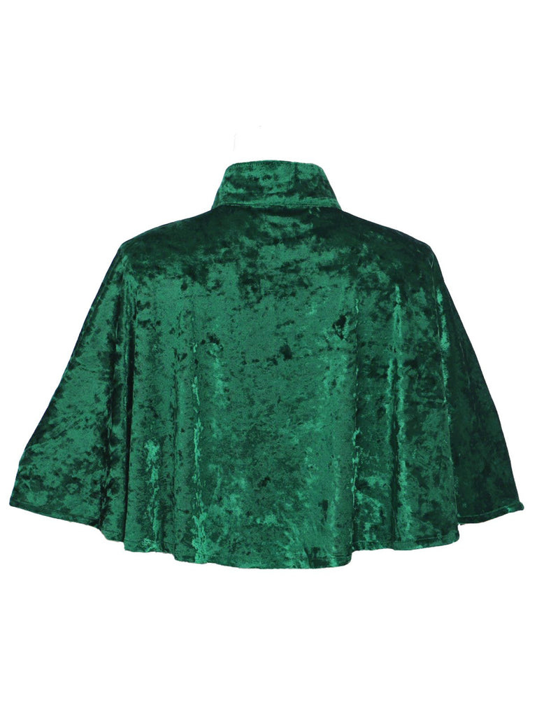 1930s Velvet Medieval Lace-Up Halloween Cape