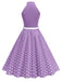 1950s Bow Tie Neck Polka Dot Belted Dress