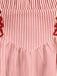 Red 1950s Christmas Candy Cane Striped Lace-Up Holiday Dress