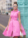 Pink 1940s Doll Collar Solid Dress