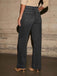 1960s High Waist Wide-Leg Patch Pocket Jeans