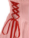 Red 1950s Christmas Candy Cane Striped Lace-Up Holiday Dress