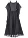 1950s Solid Velvet Mesh Cold Shoulder Dress