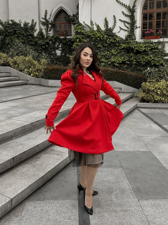 1950s Solid Color Lapel Slim Coat