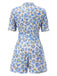1960s Floral Print Lapel Belted Romper