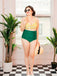Striped Colorblock Vintage Bikini Set