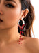 Gothic Blood Pearl Tassel Earrings