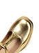 Metallic Square Toe Block Buckle Heels