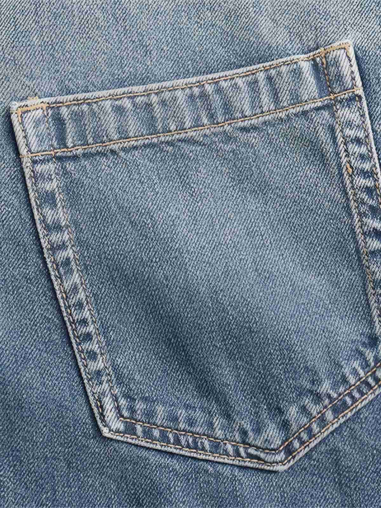 Blue 1970s Loose Lapel Denim Dress