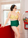 Striped Colorblock Vintage Bikini Set