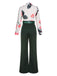 2PCS 1930s Floral Blouse & Green Wideleg Pants — vintage elegance for the modern woman
