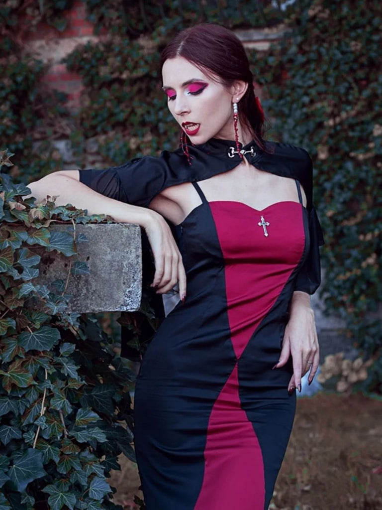 She slips into this 2PCS 1930s Halloween Fishtail Dress & Sheer Coat and suddenly it's a 1930s daydream